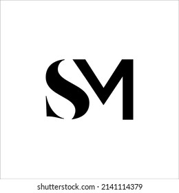 iniciales SM vectores de logotipo de lujo aislados en fondo blanco