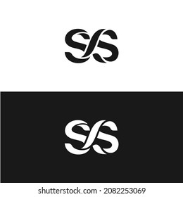 Initials SS, Font Typographic Logo Design Template