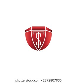 initials ST logo template emblem design modern vector illustration