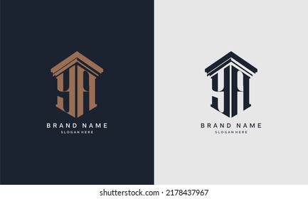 initials SY logo with pillar element. Best for law firm company, legal, lawyer vector monogram design.