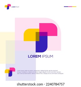 Initials T with E abstract logo design