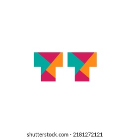 initials T and T full color logo design inspiration