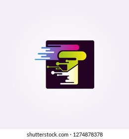 Initials T letter, Circuit icon template, vector logo technology for business corporate, elements, illustrations
