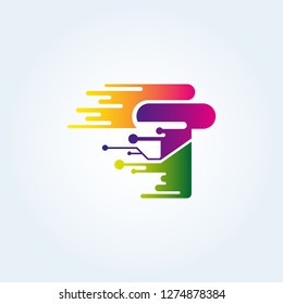 Initials T letter, Circuit icon template, vector logo technology for business corporate, elements, illustrations