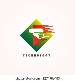 Initials T letter, Circuit icon template, vector logo technology for business corporate, elements, illustrations