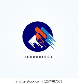 Initials T letter, Circuit icon template, vector logo technology for business corporate, elements, illustrations