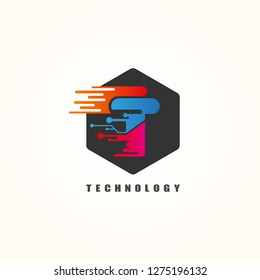 Initials T letter, Circuit icon template, vector logo technology for business corporate, elements, illustrations