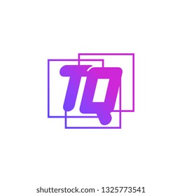 The initials T and Q colored gradient combination of blue and pink. TQ vector design logo