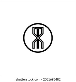 Initials T X Logo Vector Template Line