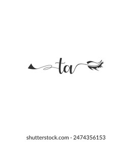 Initials TA calligraphy lettering beauty symbol