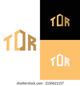 Iniciales el logotipo de TDR. logotipo moderno y limpio en forma de casa