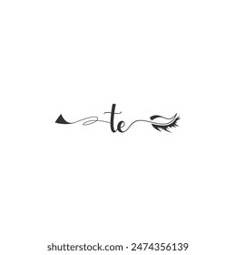 Initials TE calligraphy lettering beauty symbol