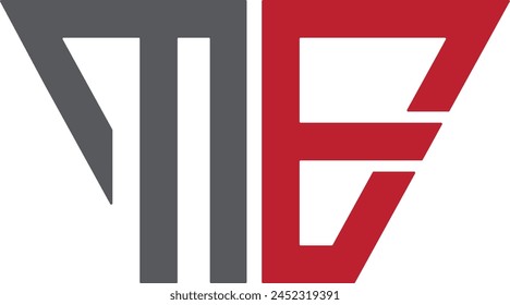 Initials TE letters logo design. TE monogram logo design. ME logo template vector red and black color best company icon design. EM iconic brand logo design.