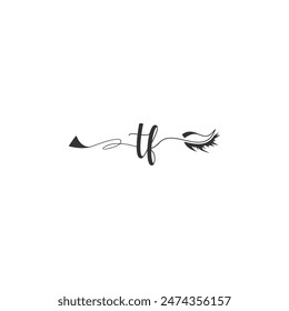 Initialen TF Kalligrafie Schriftzug Schönheitssymbol
