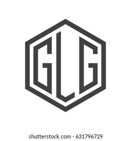 The initials of three letters GLG  placed in a hexagon svg