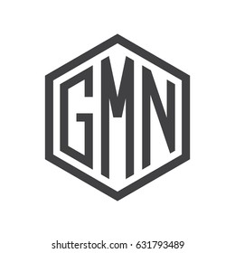 The initials of three letters with hexagon shapes