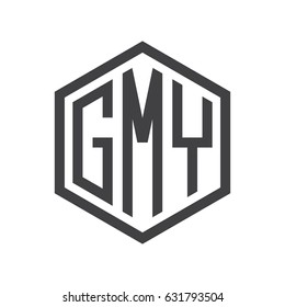 The initials of three letters with hexagon shapes