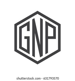 The initials of three letters with hexagon shapes