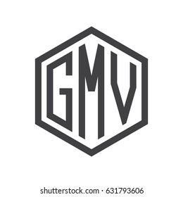The initials of three letters with hexagon shapes