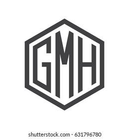 The initials of three letters with hexagon shapes