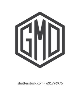 The initials of three letters with hexagon shapes