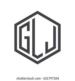 The initials of three letters with hexagon shapes