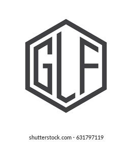 The initials of three letters with hexagon shapes