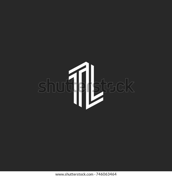 Initials Tl Buchstaben Logo Kombination Zwei Stock Vektorgrafik Lizenzfrei