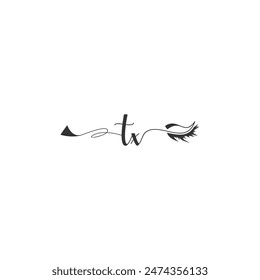 Initials TX calligraphy lettering beauty symbol