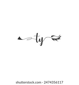Initials TY calligraphy lettering beauty symbol