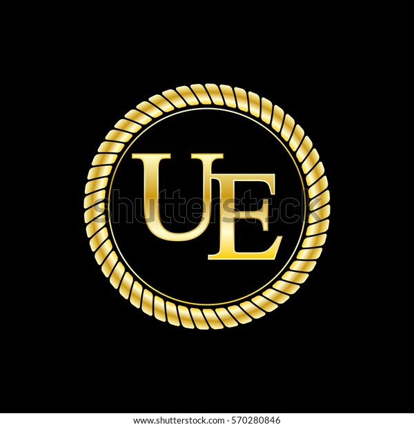 Initials U E Logo Luxurious Golden Stock Vector Royalty Free