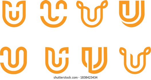 Initials u logo with a golden style color for the company