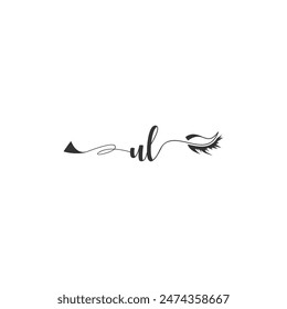Initials UL calligraphy lettering beauty symbol