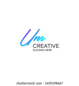 Initials Um Logo Creative Template Sign Vector