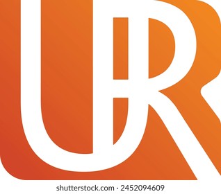 Initials UR letters logo design. Abstract UR logo monogram design. RU logo template vector orange color best company popular icon design. RU iconic brand logo design.