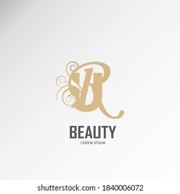 the initials ur, ru logo is gold, inspired by the logo of luxury combined with curved signature lines.