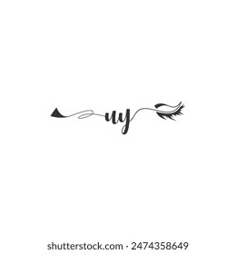 Initials UY calligraphy lettering beauty symbol