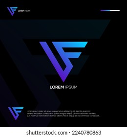 Initials V with F abstract logo design