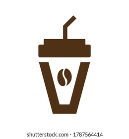 initials V logo with a coffee cup