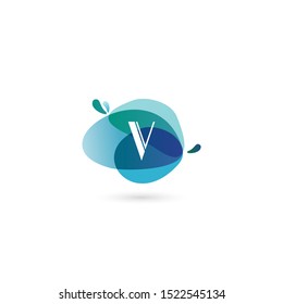 Initials V Logo Creative Template With Liquid Design