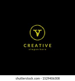 Initials V Logo Creative Template Sign Vector
