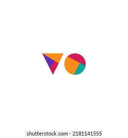 
initials V and O full color logo design inspiration
