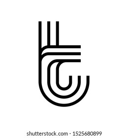 Initials vector logo letter t, modern and clean style design
