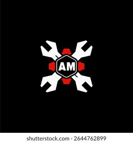 AM Initials Vektor Stok Otomotif Logo Design