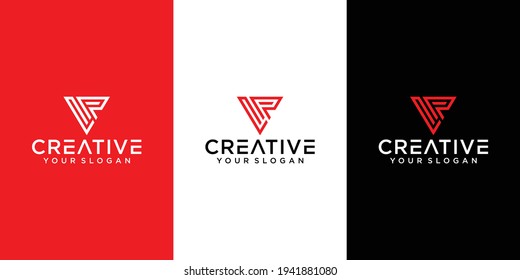 Initials VR, RV logo design is simple, creative, unique and innovative