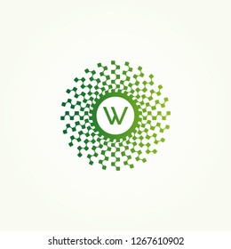 initials W , Connection icon templates , vector logo technology for business corporate , element illustration