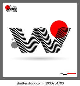 Initials W Logo Creative Template With Wave Text Effect Design