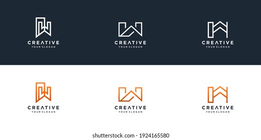 Initials w logo design template
