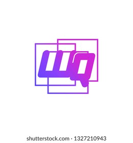 The initials W and Q colored gradient combination of blue and pink. WQ vector design logo