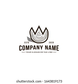 initials w and wooden logos vector template